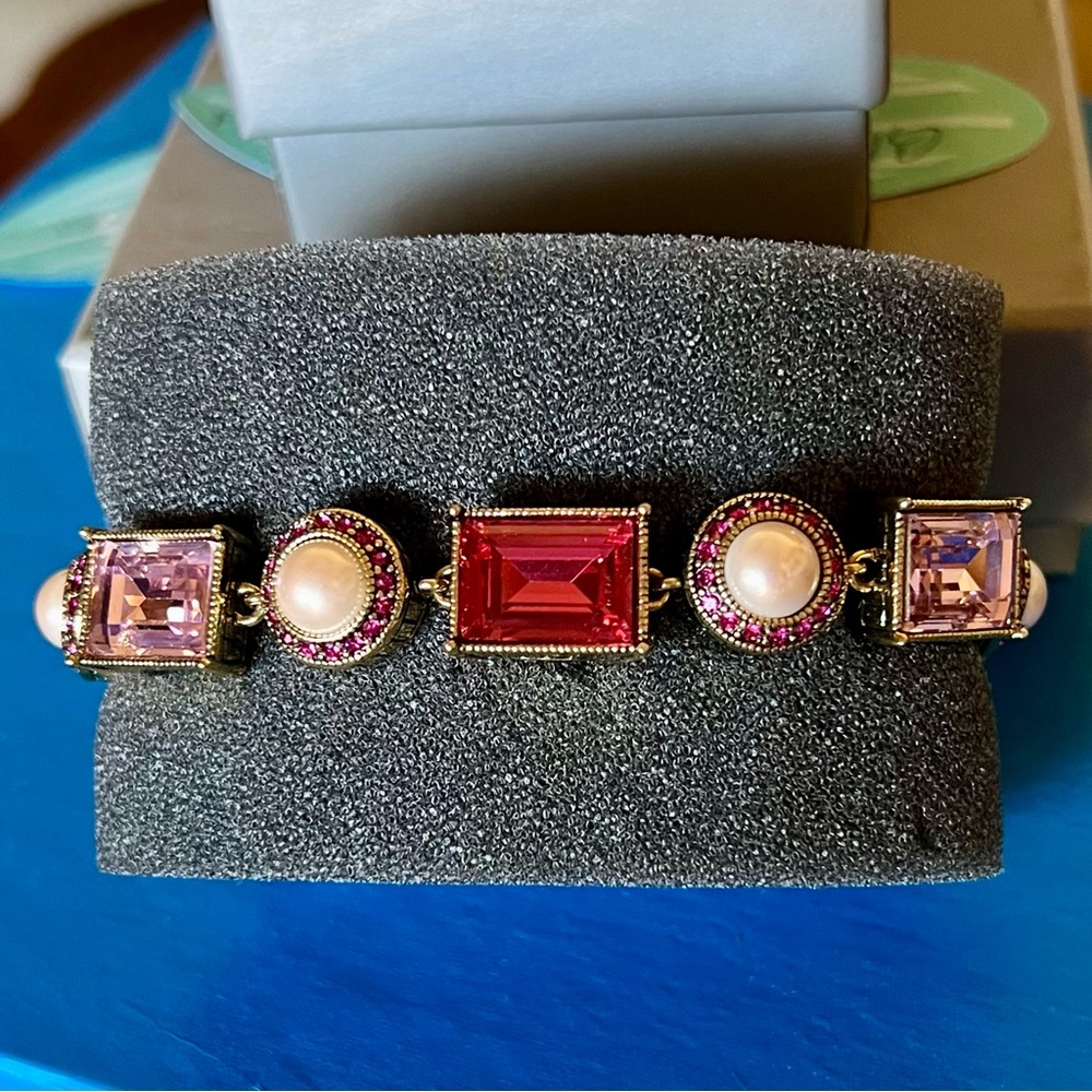 HEIDI DAUS “Sparkling Solutions” Station Toggle Bracelet, NIB